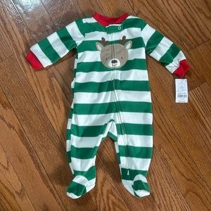 Carter’s fleece holiday/Christmas pajamas, size 6 months